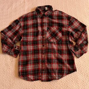 Divided Red and Black Plaid Women's Button Down Shirt